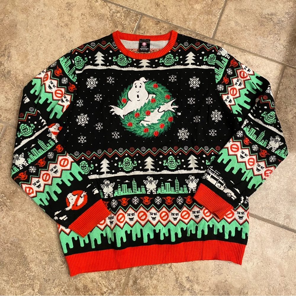 Numskull Ghostbusters ugly Christmas Sweater size XL Official